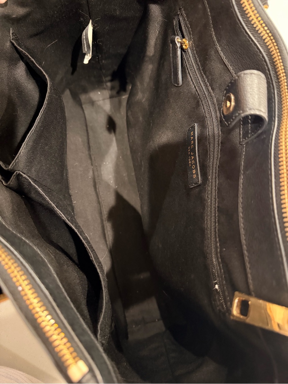 Marc Jacobs Black Saffiano Leather Tote with Gold Hardware - Picture 8 of 8